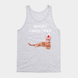 Meowy Christmas Ginger Kitten Tank Top